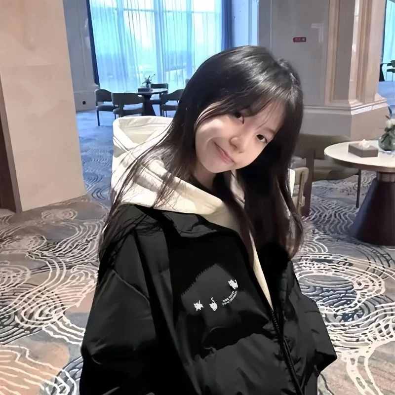 

Парка женская в стиле Харадзюку на молнии, полностью закрывающаяся, с полной застежкой, полностью герметичная, красивая, для девушек