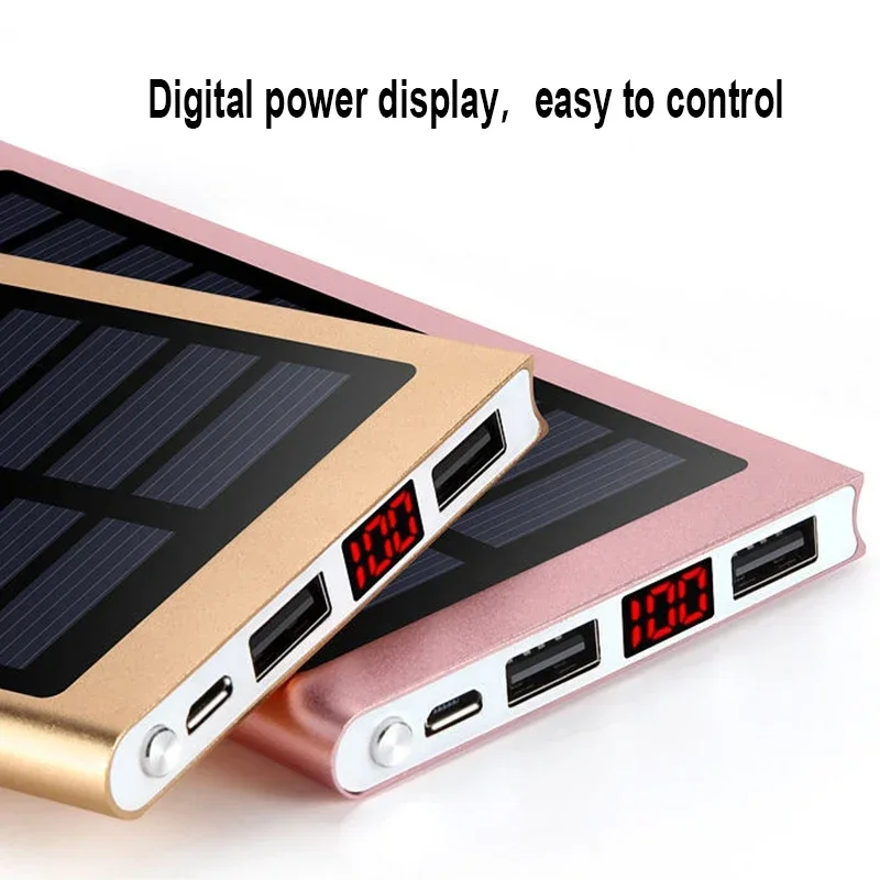 Solar Fast Charging Power Bank Portable 30000mAh Charger External Battery Pack for IPhone Xiaomi Outdoor Travel