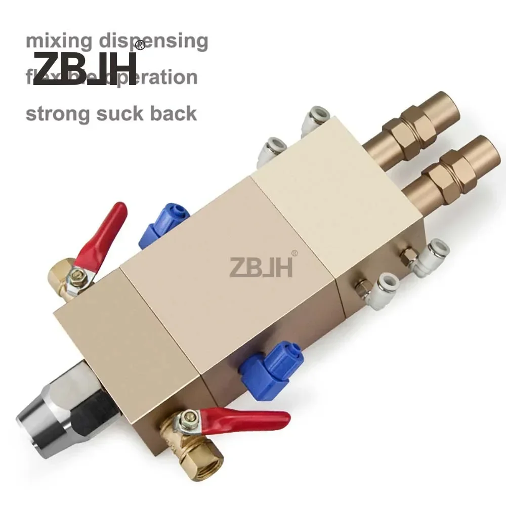 Double-acting back-suction double-liquid increased flow dispensing valve Pneumatic precision filling valve AB dispensing