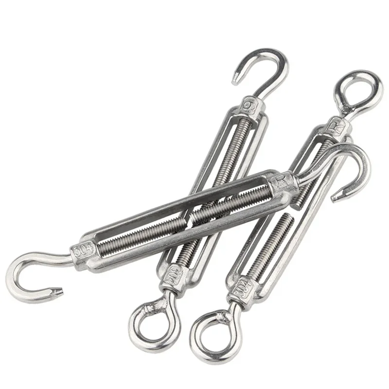 316 Stainless Steel Flower Basket Screw M4 M5 M6 M8 M10-M20 Rotate Chain Wire Rope Tensioner Bloom Bolt Tension Turnbuckle 1Pcs