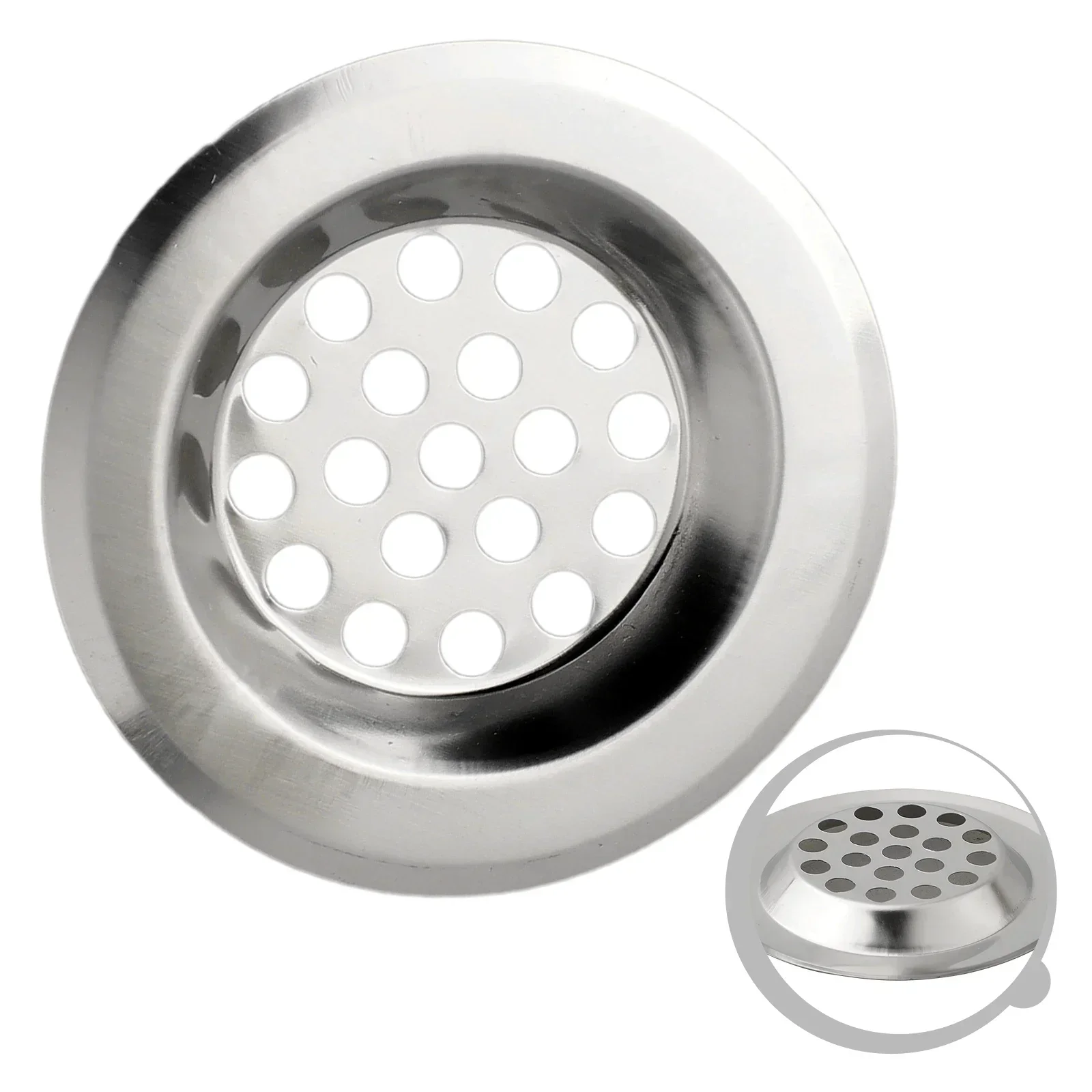 60/75mm Stainless Steel Bathroom Kitchen Sink Strainer Bathroom Shower Drain Filter Cover Hair Catcher Stopper