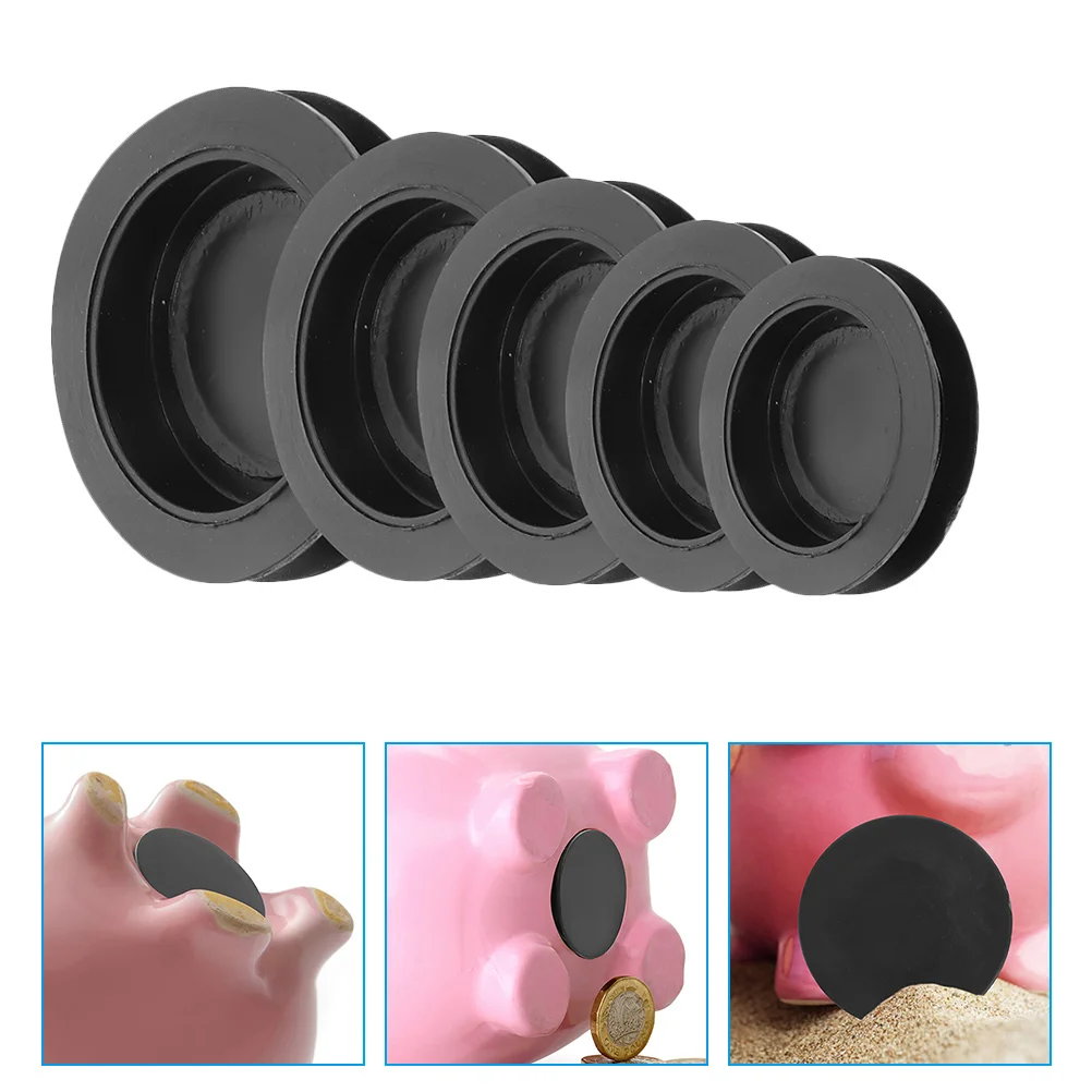 30 Pcs Round Rubber Stopper Piggy Bank Replacement 38x38x06cm Caps