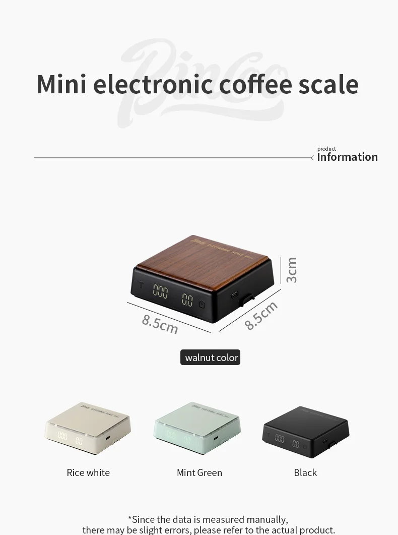 Bincoo electronic coffee scale Italian coffee bean weighing smart hand made mini professional coffee scale coffee equipment Hot