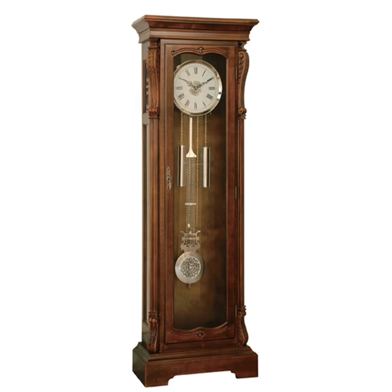 

retro wooden chime pendulum grandfather standing clock floor clock for living room