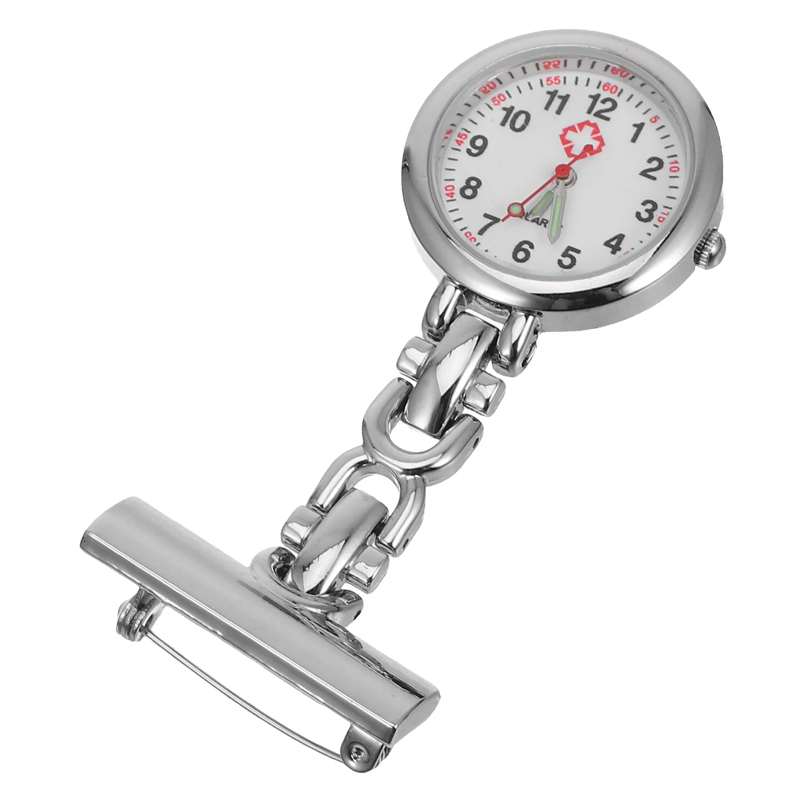 

Retro Medical Nurse Pocket Watch Brooch Pin Clip Portable Hanging Watch for Hospital Staff Practical Gift White