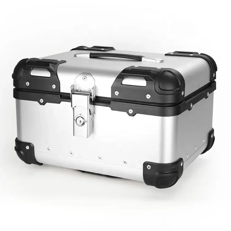 

New 35L-R Silver Aluminum Alloy Motorcycle Tail Box Waterproof Top Box