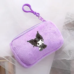 Kuromi Coin Purse Purple Sanrio Cartoon Printed Square Storage Bag Portable Mini Wallet Cute Handbag Funny Birthday Gifts