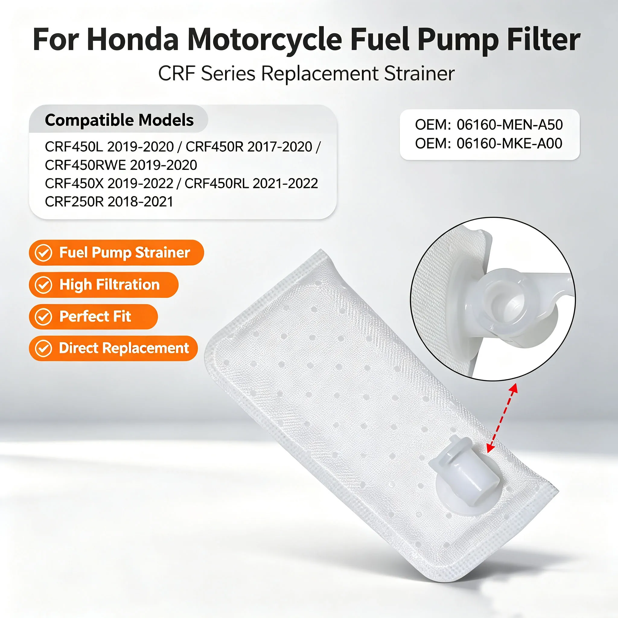 06160-MEN-A50 06160-MKE-A00 Motorcycle Fuel Pump Filter/Strainer For Honda CRF450L CRF450R CRF450RWE  CRF450X  CRF250R  CRF450RL