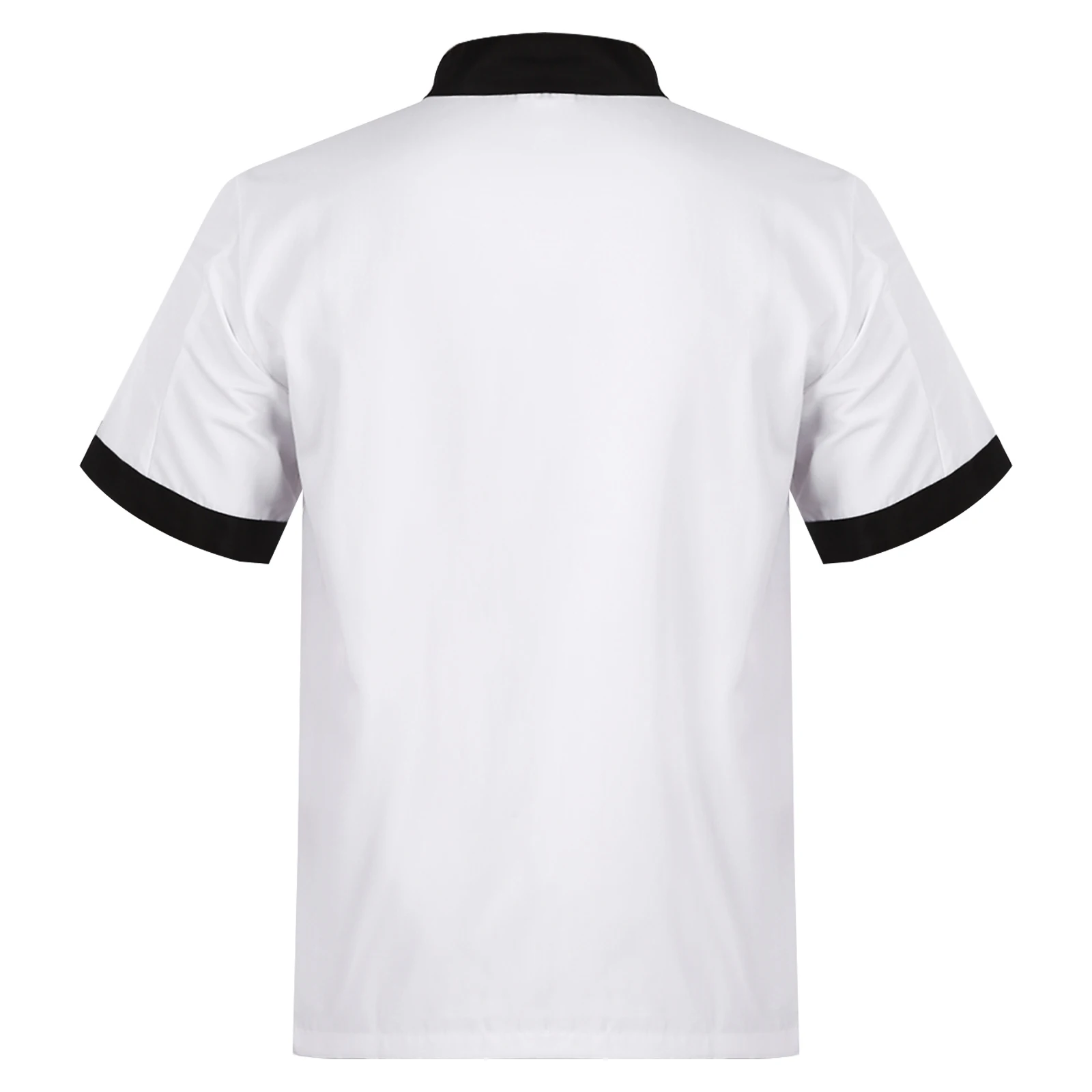 Unisex Restaurant Kitchen Chef Uniform Shirt Short/Long Sleeves Letter Embroidery Stand Collar Button Chef Jacket Works Clothes