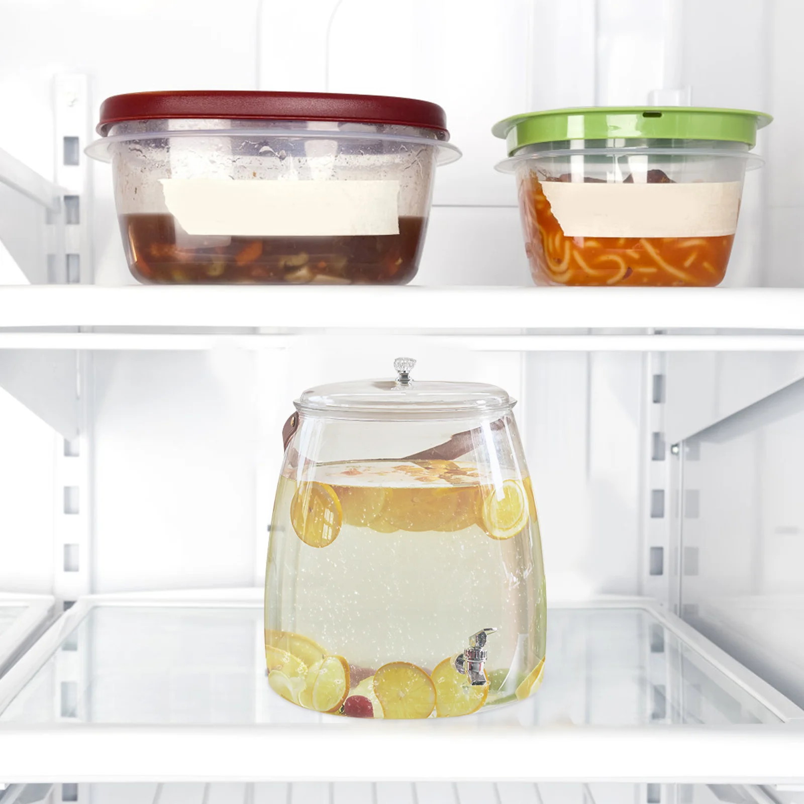 

9L Large Transparent Fridge Drink Dispenser With Tap Cold Beverage Container For Home Parties Water Storage Jug Refrigerator