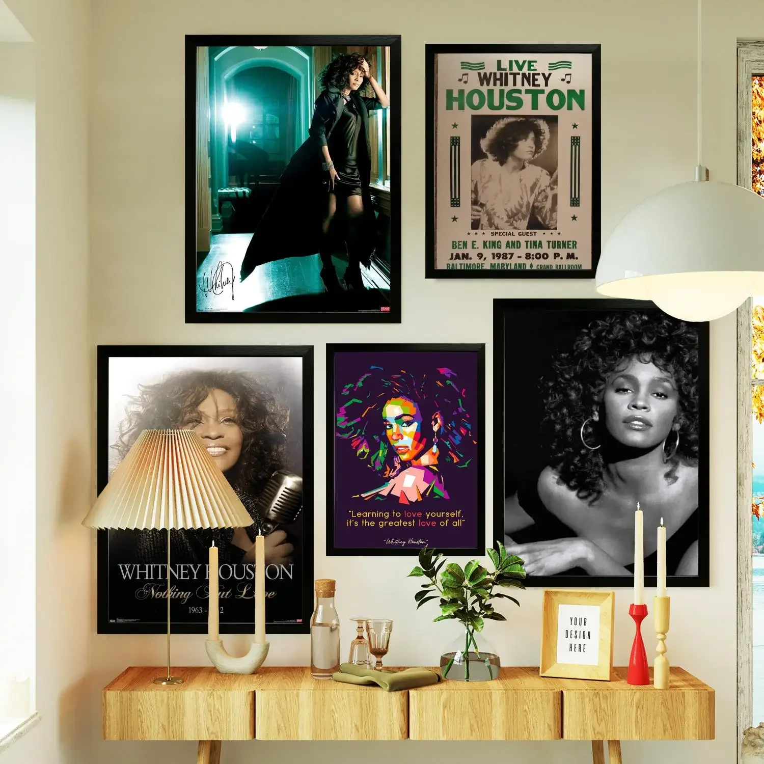 whitney houston Poster Prints Wall Art Canvas Painting Poster For Modern Family Living Room Home Decor