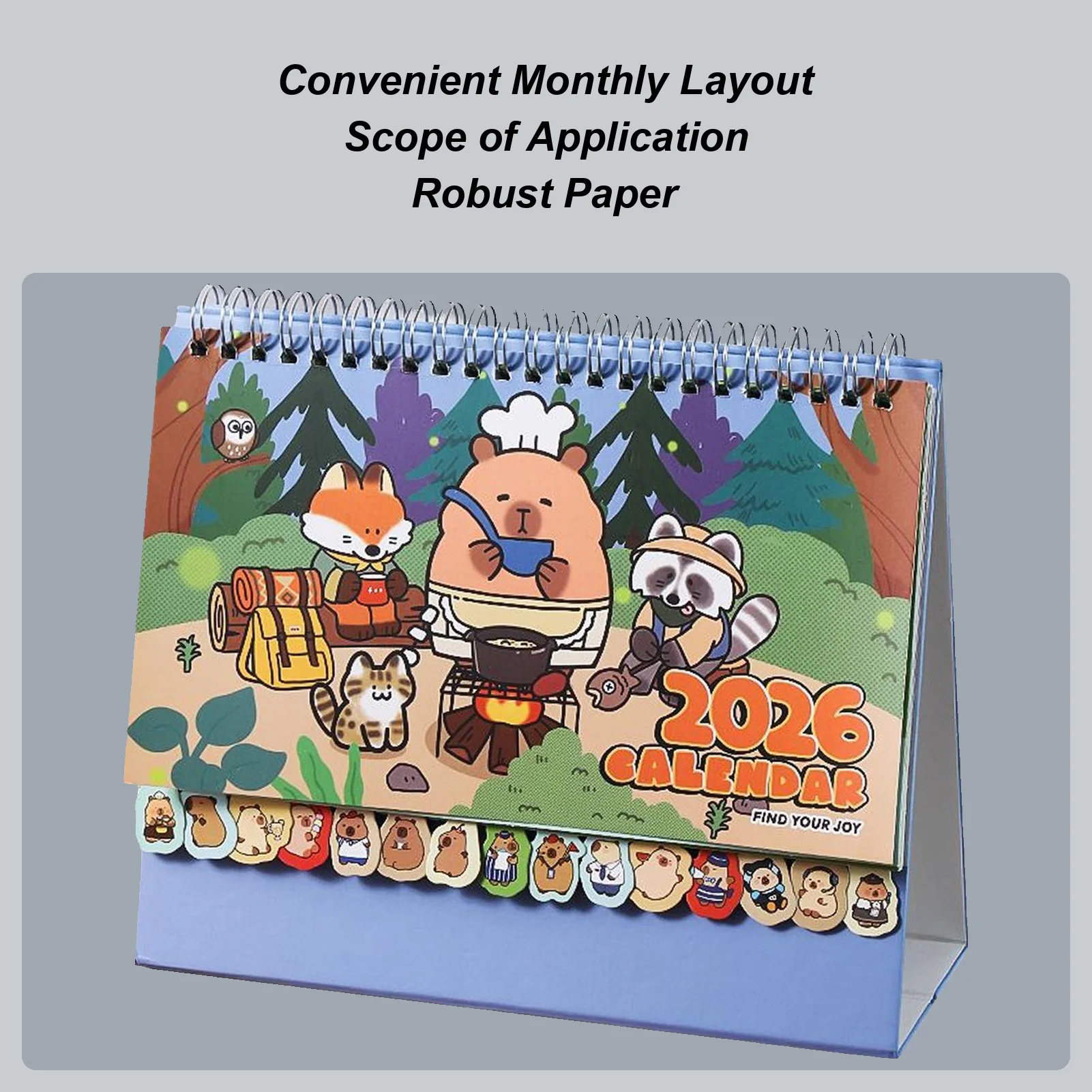 

Small Desk Calendar 2026 Cartoon Capybara Schedule Organizer 12 Months Standing Desktop Calendar For Friends Family School