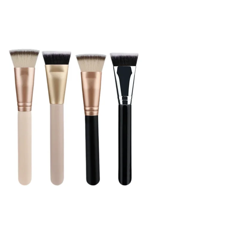 

Professional Flat Top Foundation Brushes Set - 4 Pcs No Streak, No Absorption Makeup Tools with Colorful Handles