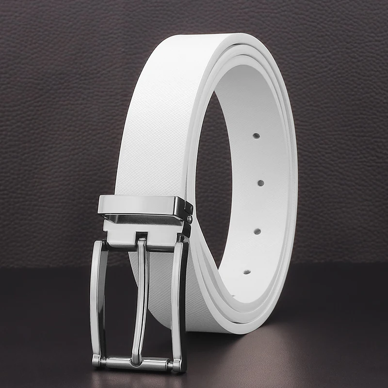 

Fashion casual men belts pin buckle fine 2.9cm wide genuine leather brand luxury waist strap boys jeans