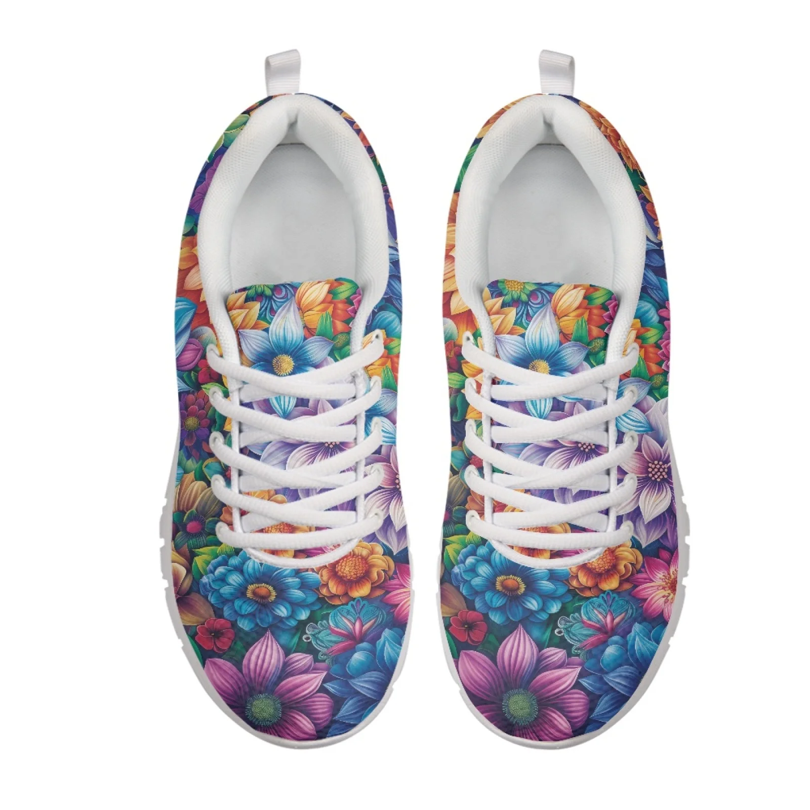 Coloranimal Retro Pop Daisy Casual Tennis Shoes for Women Mesh & EVA Sole Walking Shoes New Arrival