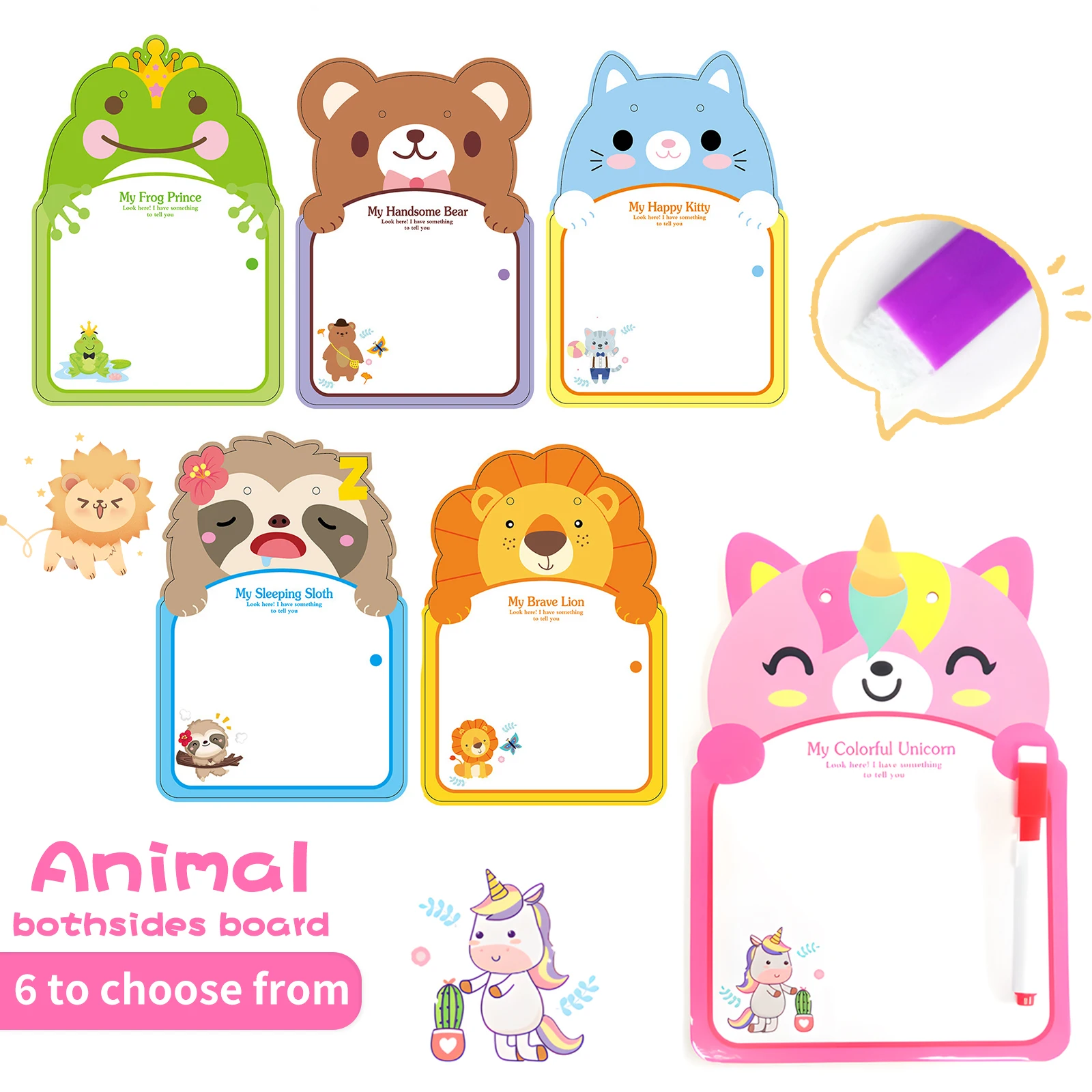 Baby Writing Pad Includes A Pen Cute Animal Shapes Handwriting Is Erasable Reusable Various Styles Available