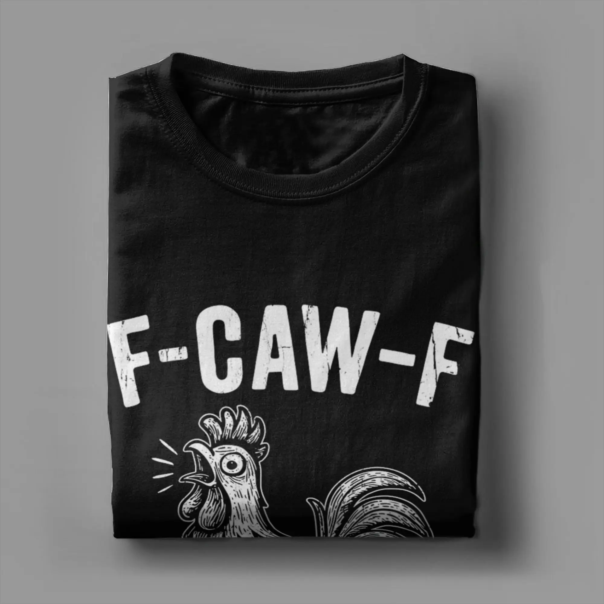 F-Caw-F مضحك الدجاج FCAWF ميمي تي شيرت للرجال القطن الخالص مضحك تي شيرت طاقم الرقبة تيز ملابس قصيرة الأكمام هدية فكرة #1