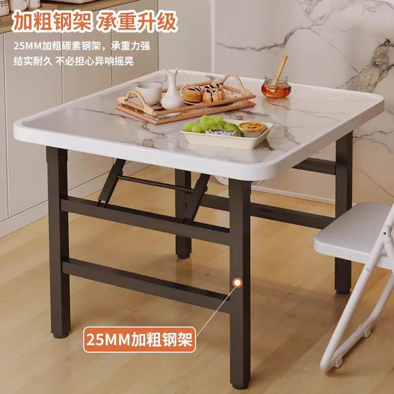 Folding Square Dining Table Simple Household Square Table Portable Outdoor Stall Table for Small Apartment Rental Room