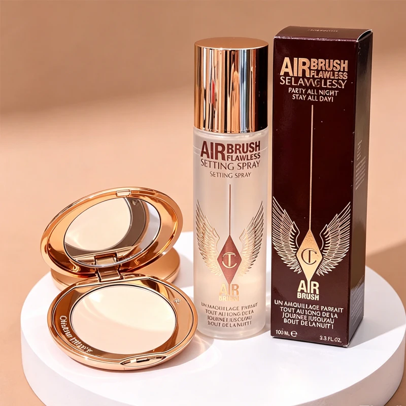 Spray Fijador de Maquillaje CT, Hidratante, Control de Grasa, Larga Duración, Resistente al Agua, Polvo Compacto, Cosméticos Naturales, Rubor, Base de Maquillaje en Barra