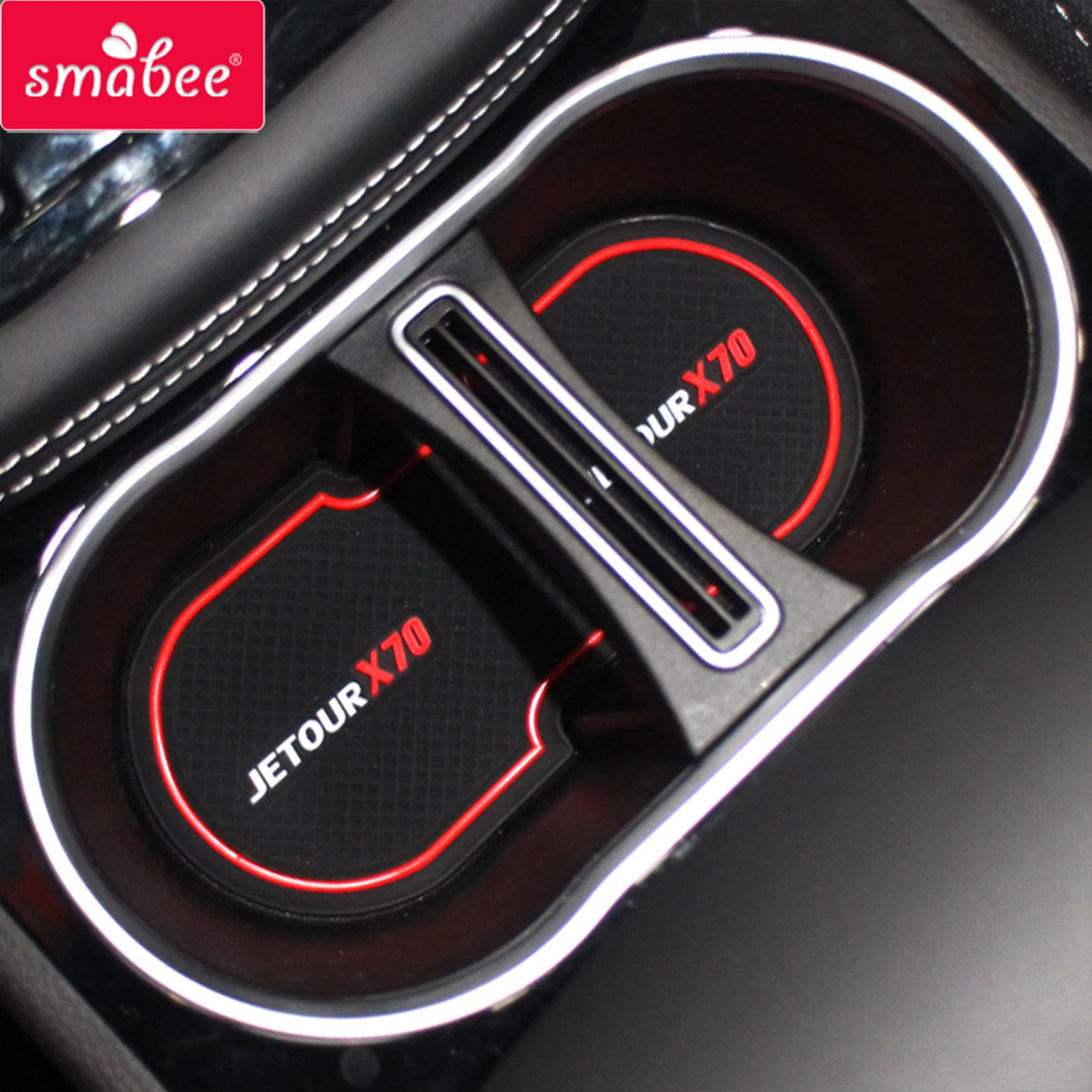 

Smabee for JETOUR X70 2019 - 2022 Gate Slot Cup Mat Anti-Slip Door Groove Pad Non-Slip Car Rubber Coaster Interior Accessories