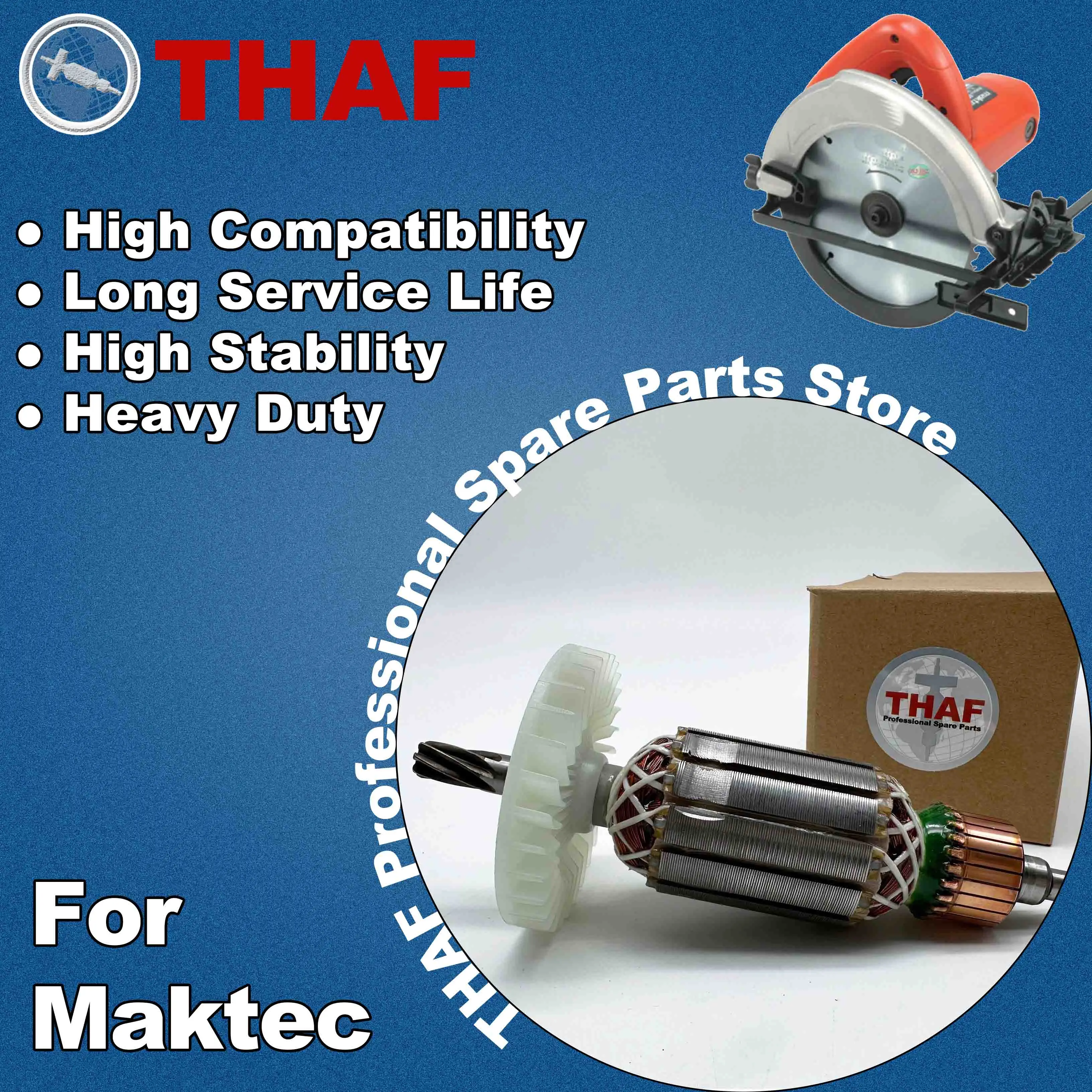 AC 220V 240V MT580 Armature Rotor For Maktec Circular Saw Spare Parts Power Saw MT 580