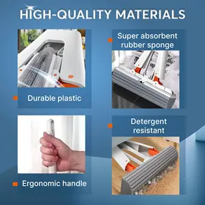 1 buah Pel spons PVA untuk pembersih lantai Pel putar otomatis untuk lantai ubin kamar mandi dan dapur Pel lantai dengan pel spons 6 pembersih lantai pel penjualan terbaik - №