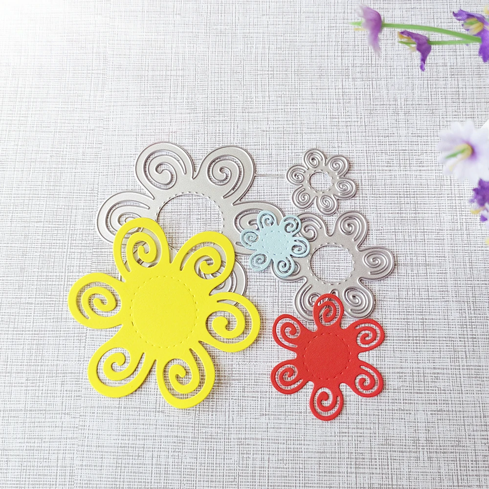 

New 3 sizes of flowers and flower cores cutting dies scrapbook decoration embossed photo album decoration card making DIY crafts