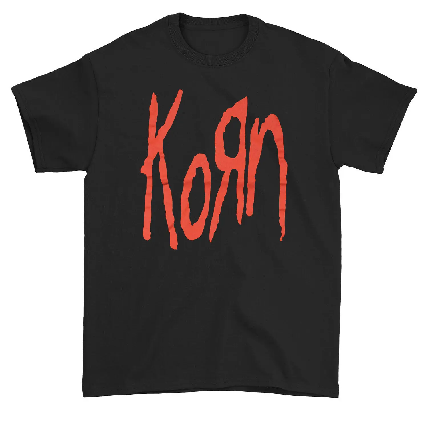 Men's Korn Red Logo T shirt X Large Black