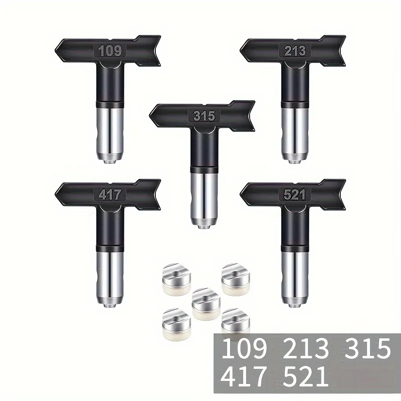 

Реверсивный распылительный наконечник, 5 шт., безвоздушные распылительные сопла, для безвоздушных распылителей краски и безвоздушного распылителя (109,213,315