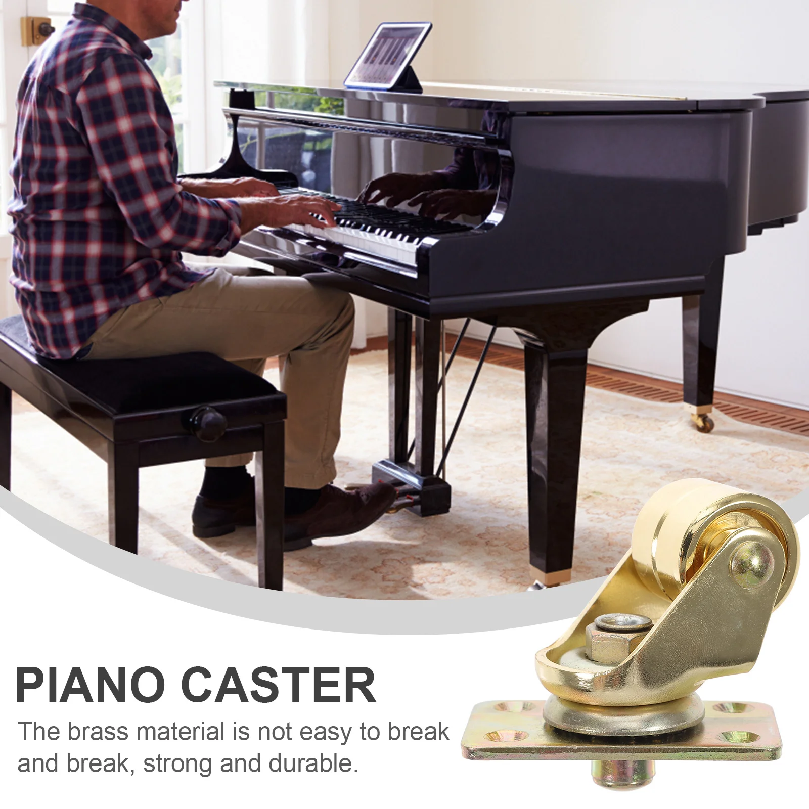 Piano Casters Assistant for Moving Upright Supply Musical Instrument Metal Wheel Brass Small