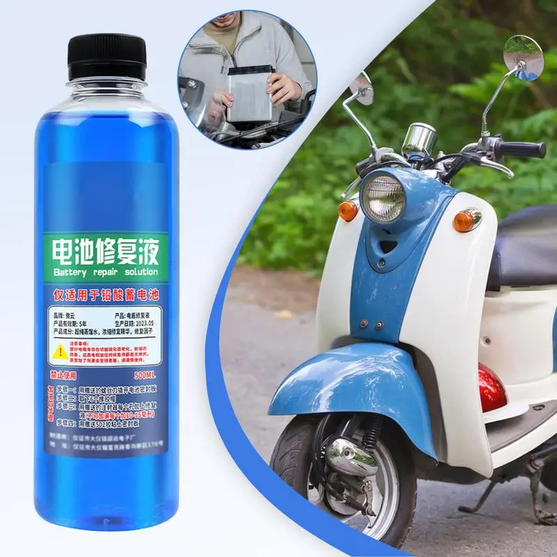 Soluzione per rinnova la batteria per bici elettrica da 500 ml Soluzione per ripristino del liquido a base d'acqua Additivo per batteria e detergente per terminali Riparazione di liquidi