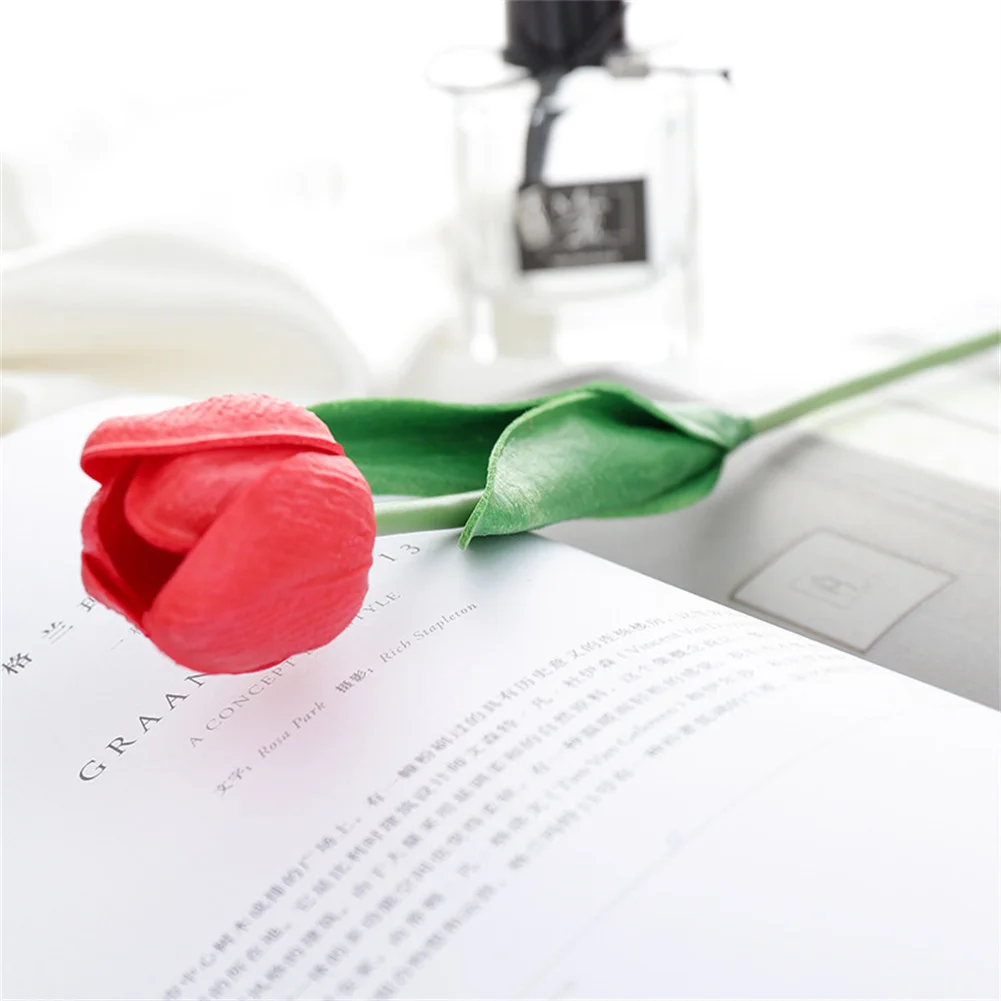 High Quality New Artificial Tulip Wedding Bedroom Home Household Indoor Living Room Outdoor PU Party Simulation