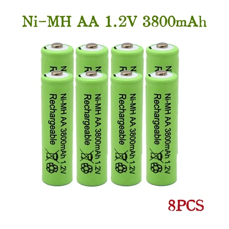 New AA 1.2V 3800mAh battery Ni-MH rechargeable battery for Toy Remote control Rechargeable Batteries AA 1.2V battery+Charger