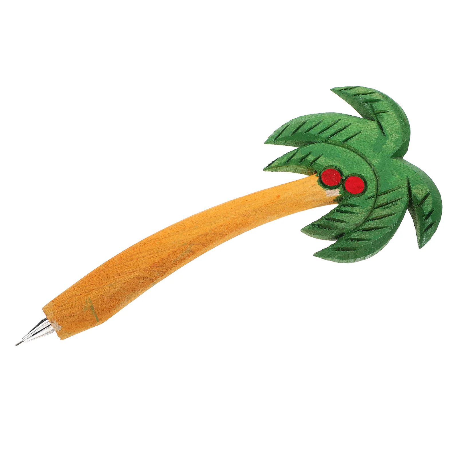 

2pcs Coconut-Tree Wooden Ballpoint Pen Lightweight Natural Wood Pens For School Office Home Stationery Vintage Style