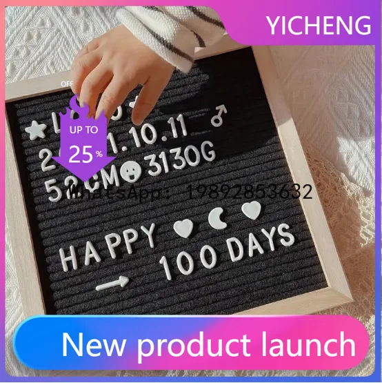 

LYY Felt wooden letter board - kids' message board - felt letter board decoration