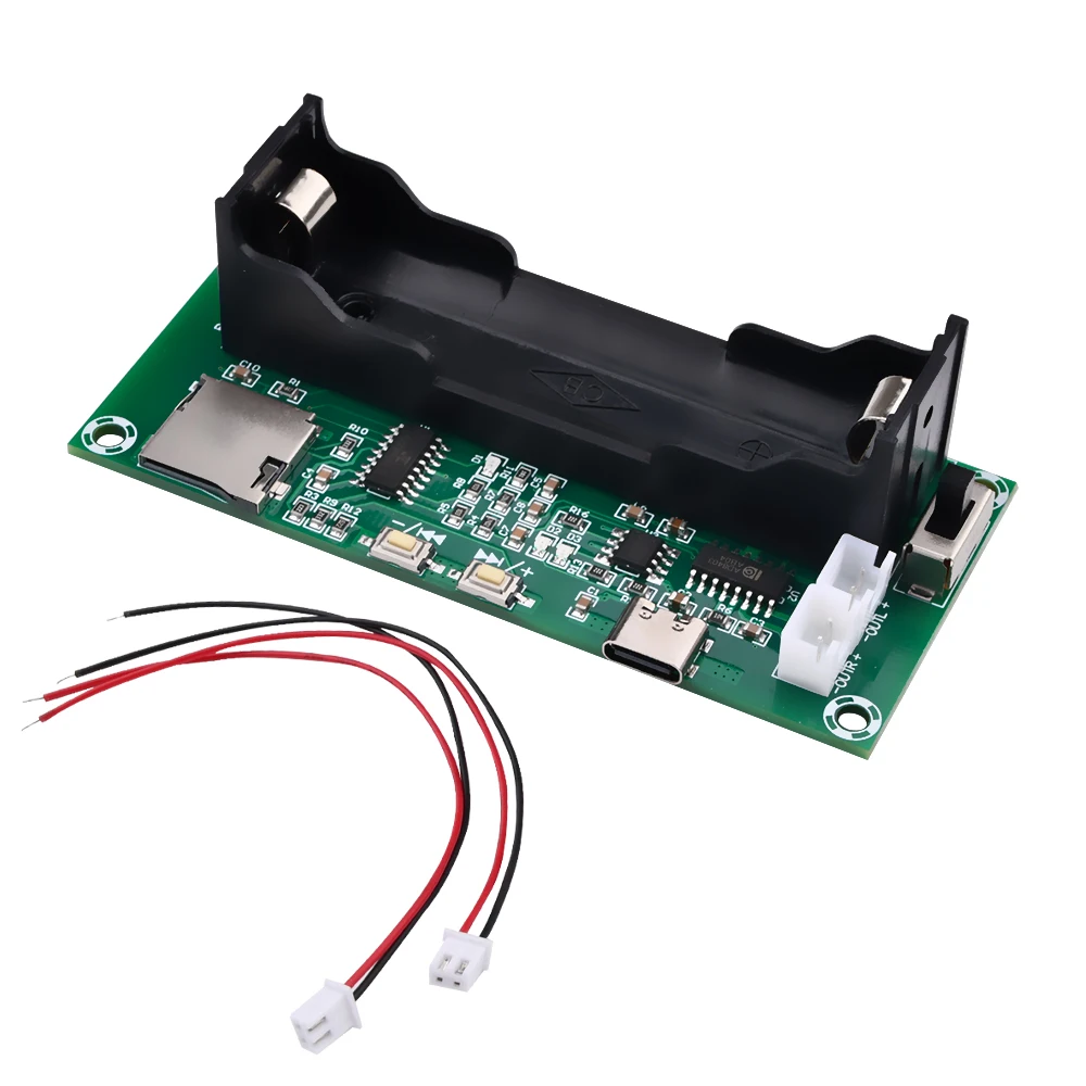 PAM8403 Amplifier Board 2*5W 2-channel Stereo Class D Low-power Audio Decoder Board 18650 Battery Holder Speaker Support TF Card