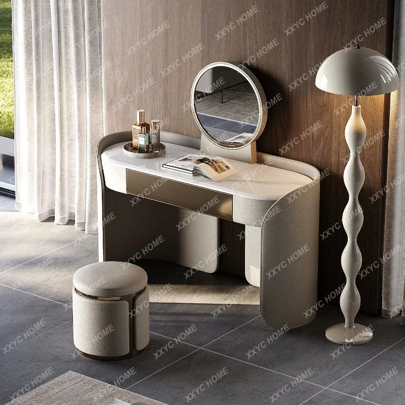 Light Luxury Solid Wood Dressing Table With Mirror High-end Vanity Makeup Desk Dresser Toiletries Bedroom Furniture
