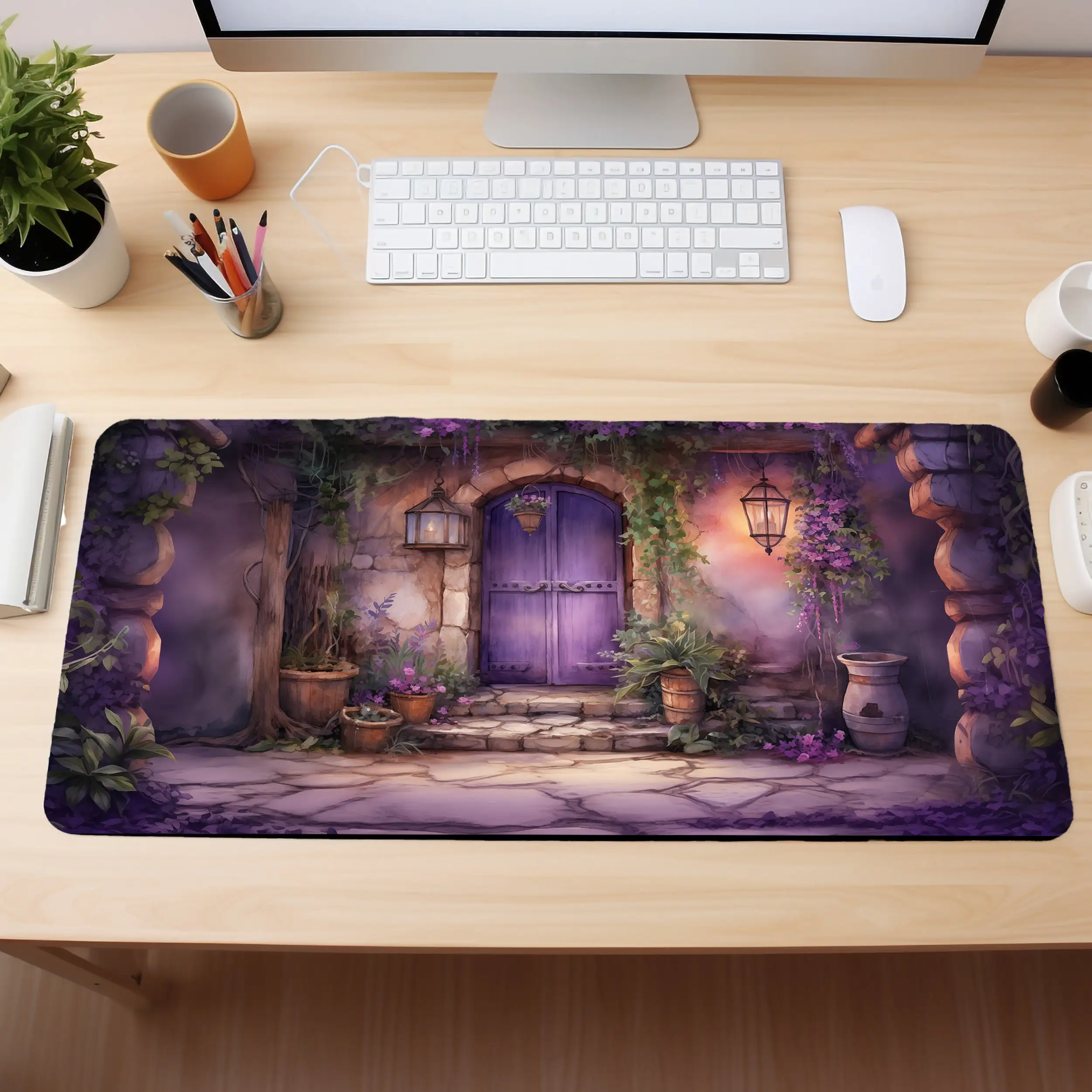 

Anime-style Light Purple Deskmat,non-slip and Waterproof Mousepad,office and Gaming Desk Decoration Mat,perfect Gift for Friends