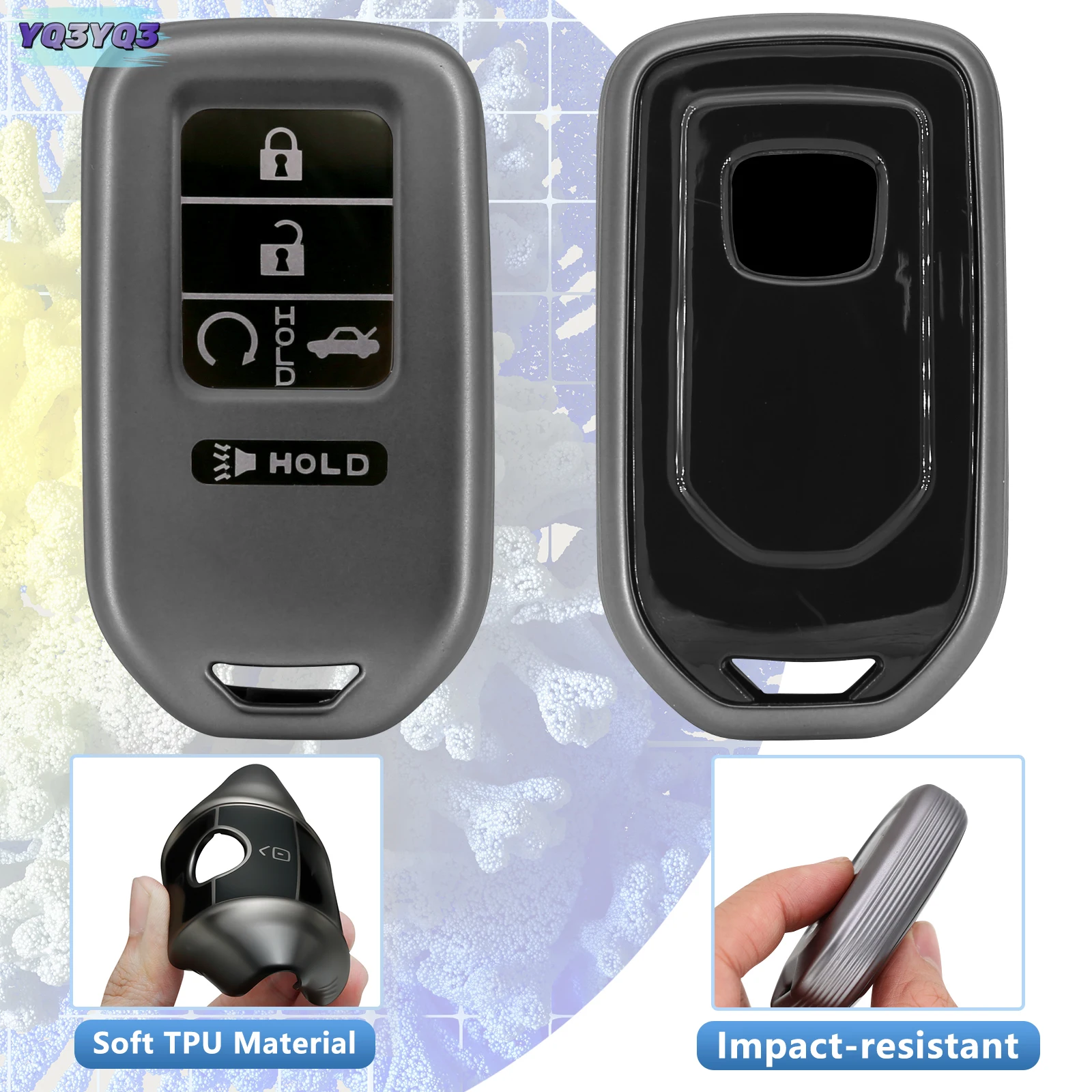 For Honda Key Fob Cover Honda Accord Civic CRV Pilot Ridgeline Passport Gray Soft TPU Key Fob case accessories - Image 3