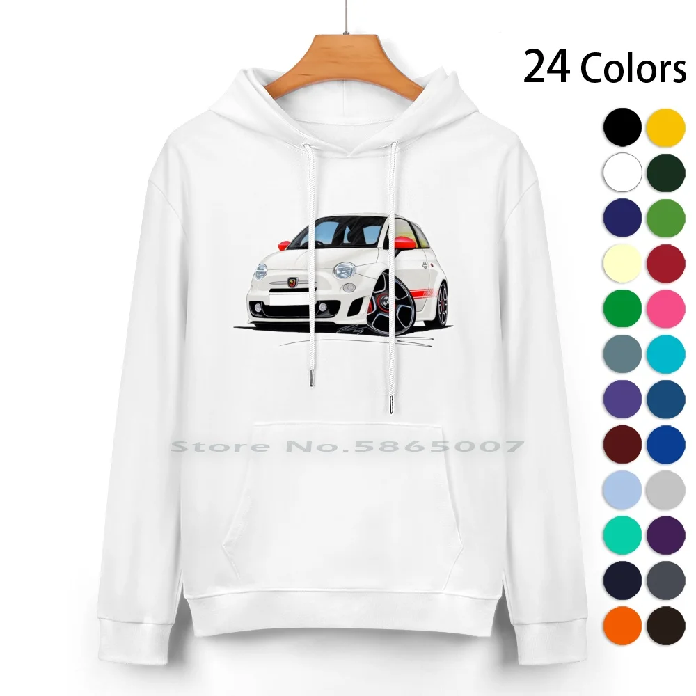 Fiat New 500 Abarth Pure Cotton Hoodie Sweater 24 Colors White Car Retro Hot 500 Sports Cool Fiat Hatch Abarth 100% Cotton