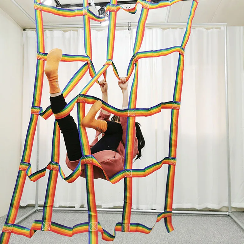 

Rainbow Ribbon Children's Physical Training Equipment Indoor to Climb Children's Competitive Amusement Climbing Net Toys