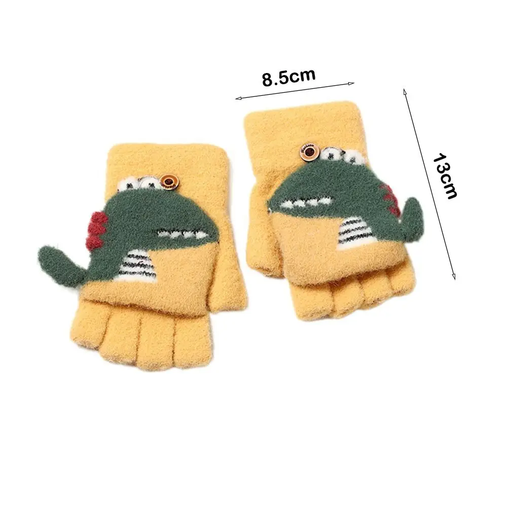 Cartoon Knitted Kids Gloves Thick Fingerless Fingerless gloves Mitten Winter