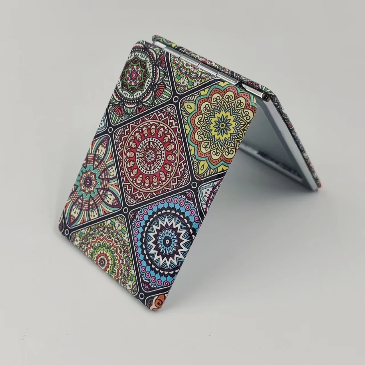 Portable Foldableable Makeup Mirror, Bohemian Style, Handheld Double-Sided Mirror That Can Hold Flap Pocket Pantss, Makeup Mirror, Graduation Season Gift, Mother's Day Gift, Valentine's Day Gift, Christmas Gift
