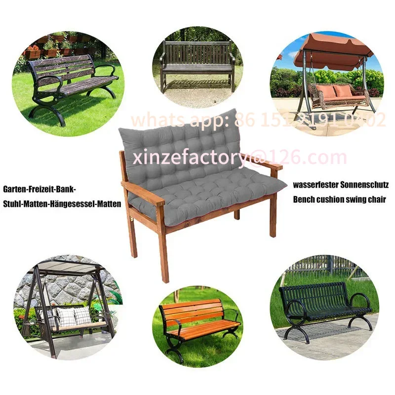 Customizable Wholesale Swing Chair Pads for Garden Patio Swing Replacement Cushions with Backrest Waterproof Bench Cushion for O