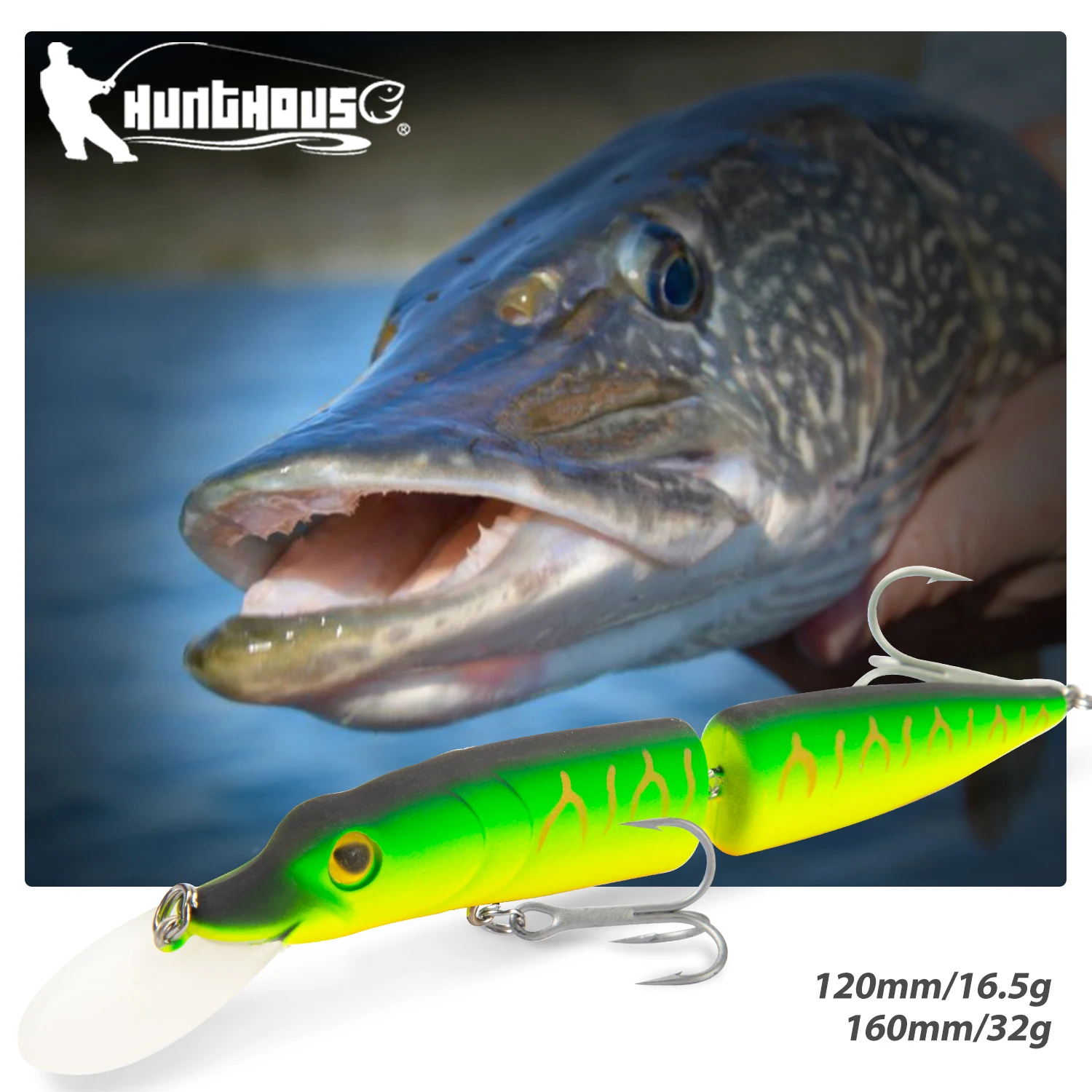 Hunthouse pike fishing wobber muskies lures minnow fishing lure hard jointed bait swimbait 12cm/16cm  15.5/32g  winter fishing