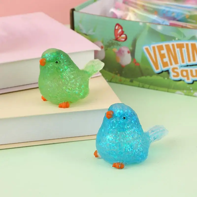 Slow Rebound Little Sparrow Anti-stress Toy Sequins Slow Rising Bird Anti-stress Mochi Toys Handheld Cartoon Animal Pinching Toy