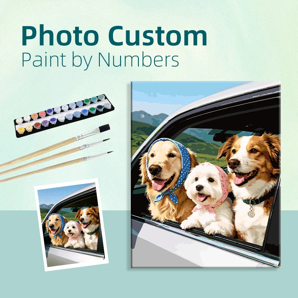Personalization DIY Paint by Numbers Kits with Photo Custom Personalized Oil Painting Set for Adults Kids Beginners Dropshipping