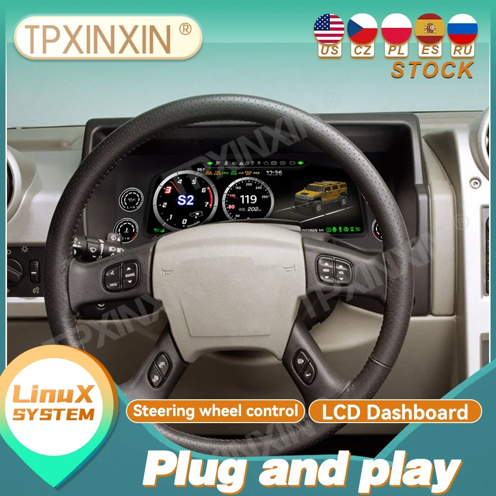 

For Hummer H2 2003 2004 2006 2007 2008 2009 Car Dashboard Instrument Display Speedometer Virtual LCD Instrument Cluster Cockpit