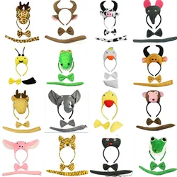 Animals Ear Hairband Headband Bow Tie Cartoon Party Gift Birthday Kids Baby Shower Halloween Giraffe Zebra Wedding Festival