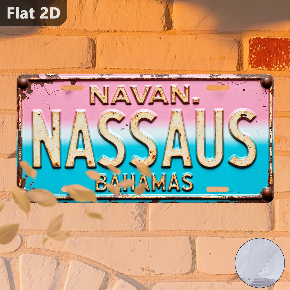 Tin Sign - Nassau Bahamas Vintage Durable Metal Plaque Wall Decor, Home Office Bar Man Cave Wall Art